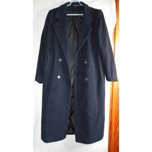 Vintage Blue Cashmere Blend Womens Long Coat